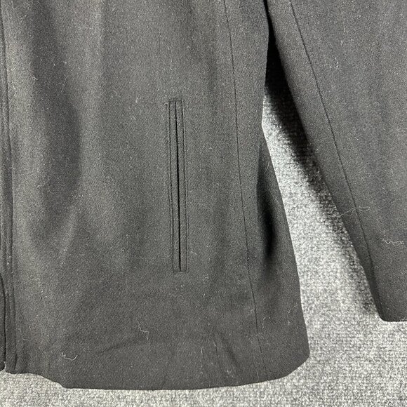 Harris Wallace Jacket Womens 12 Black Wool Blend Full Zip Lined Collared - Picture 2 of 7
